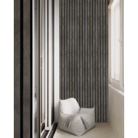 Рейка декоративная ПВХ Бетон лофт темный 125*3000*8 мм